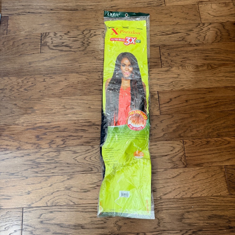 Outre X-Pression Ultra Braid 3X Pre-Stretched 72 Inch Braiding Hair 1B Off Black